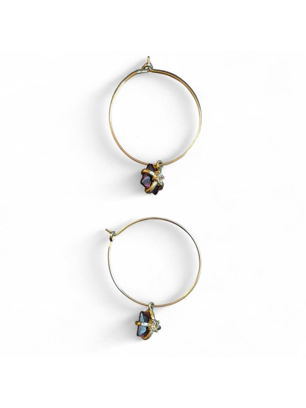 A Pair of Vintage Gold-Tone Hoop earrings